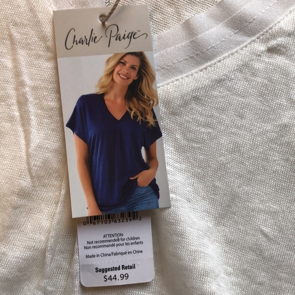NWT Charlie Paige white t shirt small/medium - Picture 2 of 5